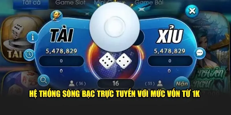 Hệ thống sòng bạc trực tuyến với mức vốn từ 1K